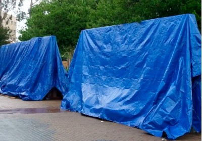 Укрывной тент для строительных работ надежная защита от дождя и ветра
